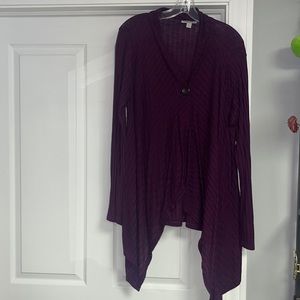 Woman’s purple cardigan